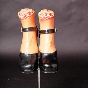 1970s Black Mary Jane Platforms Heels Shoes
